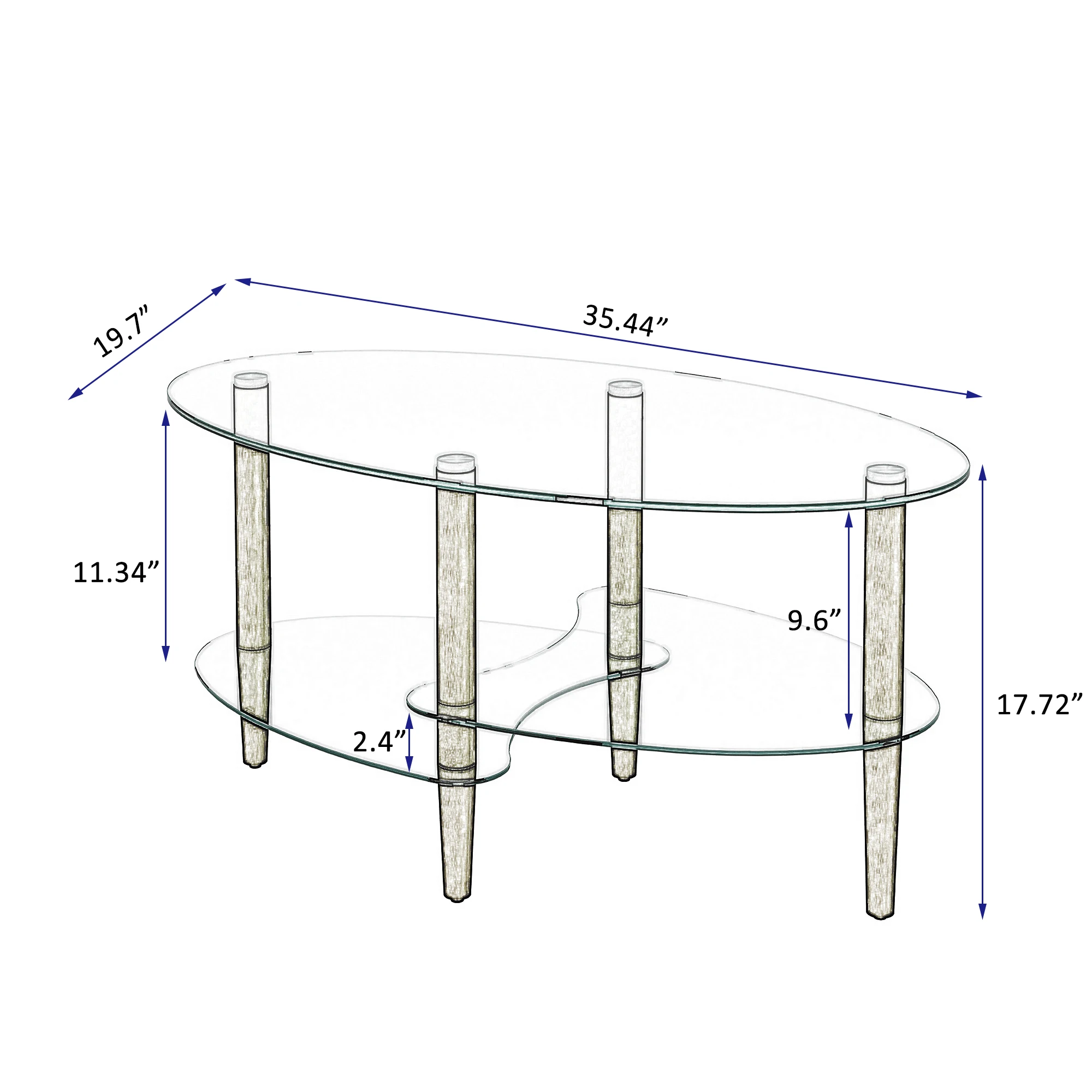 Oval Glass Coffee Table 7